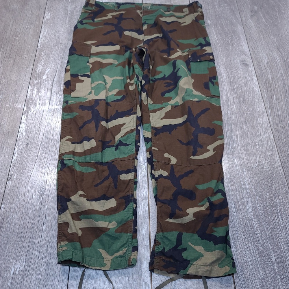 Rothco Cargo Pants Men Large Regular Camo Woodland Ripstop Cotton Military BDU